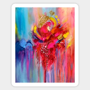 Colorful Abstract Painting Design (“To Be Honest” by Jamille Art) Sticker